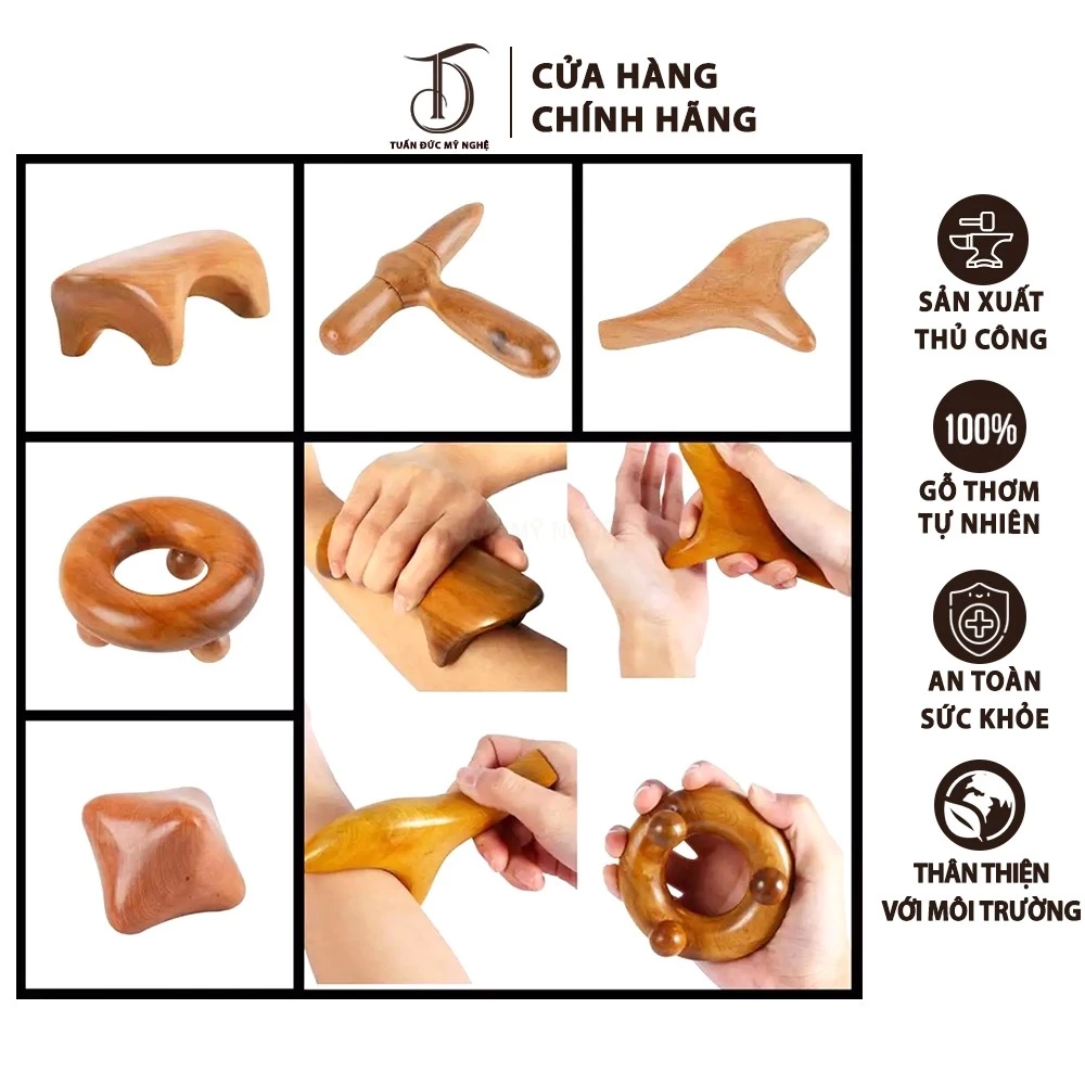 Dụng Cụ HAHANCO Massage Day Ấn Huyệt Bằng Gỗ Thơm Nhiều Loại Lựa Chọn