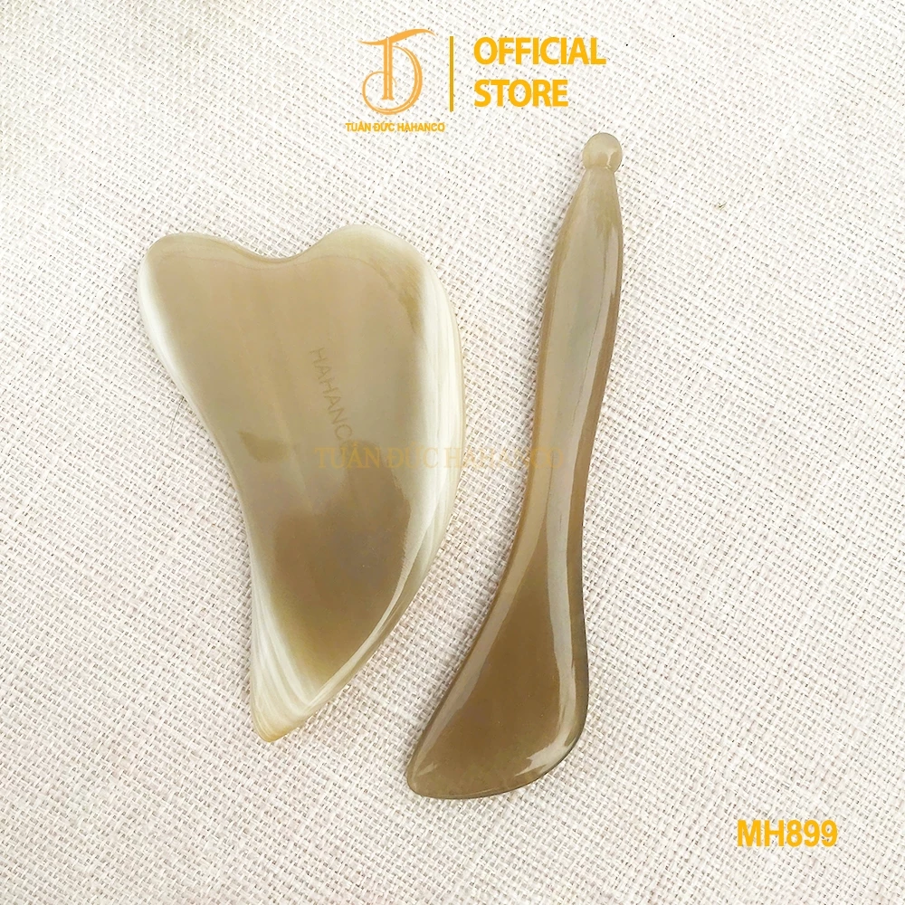 Combo Bộ Dụng Cụ Massage Vip HAHANCO [MH899] Chăm Sóc Da Mặt Cạo Gió Mát Xa Bằng Sừng