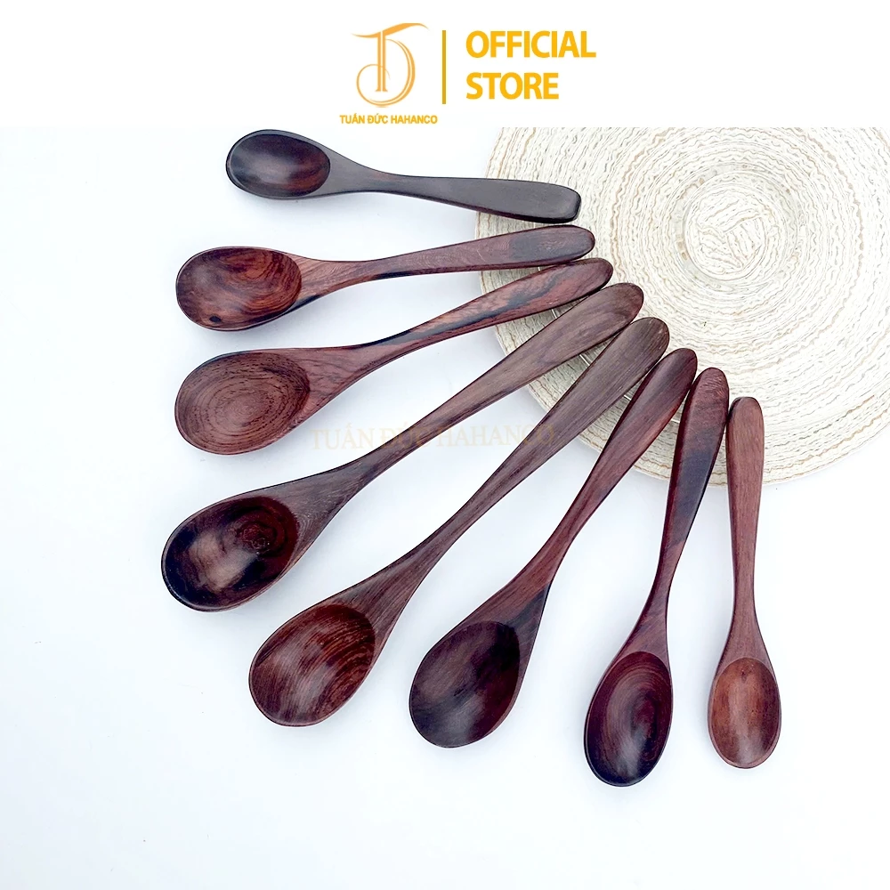 Thìa Muỗng Gỗ Trắc/Cẩm Lai Siêu Sạch HAHANCO [CTH77X] Xúc Gia Vị Đồ Khô Nhiều Mẫu Lựa Chọn