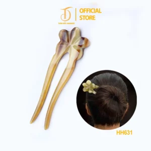Trâm Cài Tóc Chữ U Khía Hoa Mai Bằng Sừng HAHANCO [HH631] Thanh Lịch Mang Vẻ Đẹp Tự Nhiên